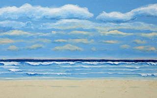 Clouds at Whitsands Bay Painting by Anne Haigh
