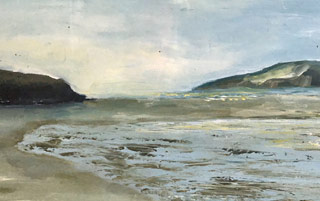 Sunrise at the beach at Mothercombe in Devon