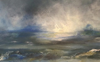 Storm landscape painting by Anne Haigh